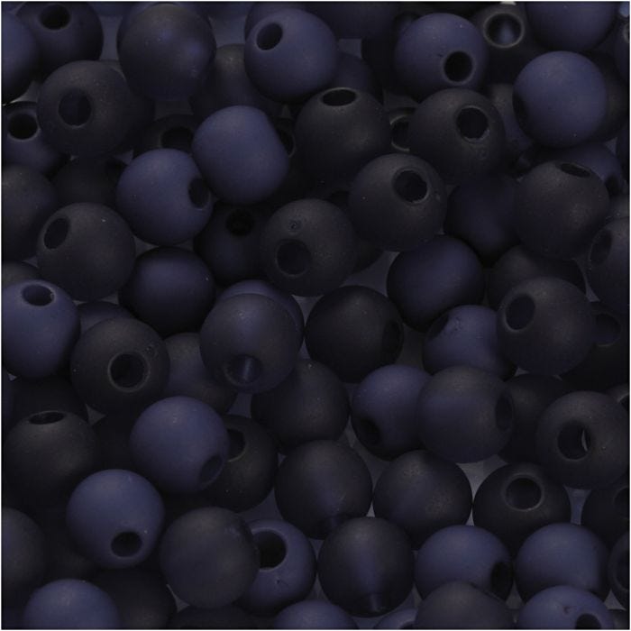 Plastic Beads, dia. 6 mm, hole size 2 mm, blue, 40 g/ 1 pack