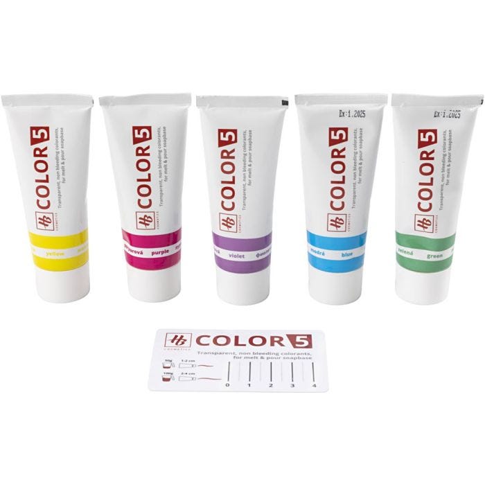 Soap dye, assorted colours, 5x30 g/ 1 pack