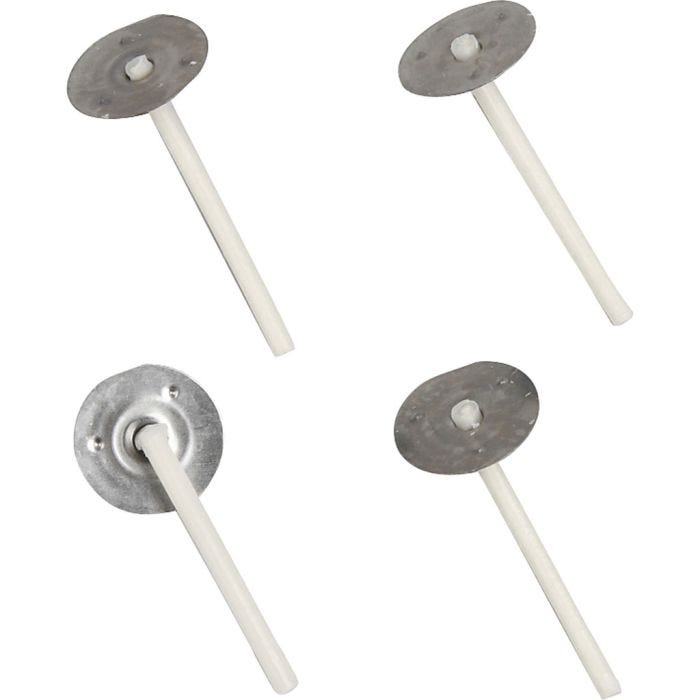 Wicks for Candles in Containers, Suitable for containers with a diameter of 20–65 mm, L: 3,5 cm, thickness 2 mm, 100 pc/ 1 pack