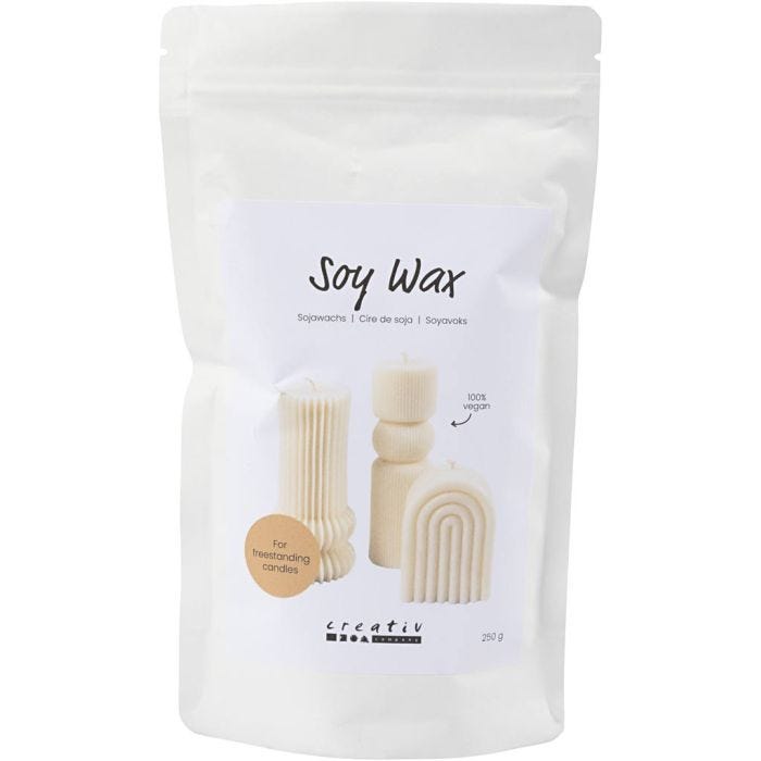 Soy wax, For freestanding candles, cream, 250g/ 1 pack