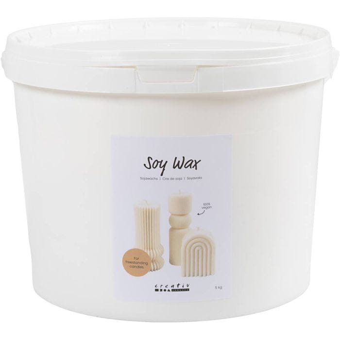 Soy wax, For freestanding candles, cream, 5 kg/ 1 pack