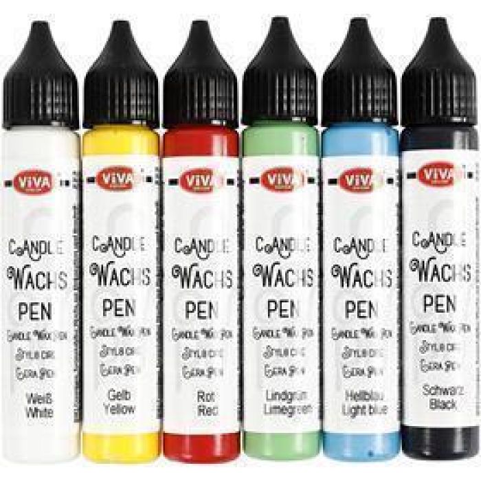 Candle Pen, bold colours, 6x28 ml/ 1 pack