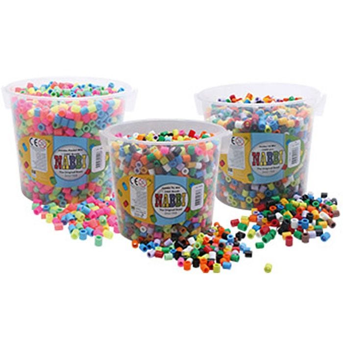 Fuse Beads, size 10x10 mm, hole size 5 mm, JUMBO, assorted colours, 7350 pc, 3x2450 pc/ 1 pack