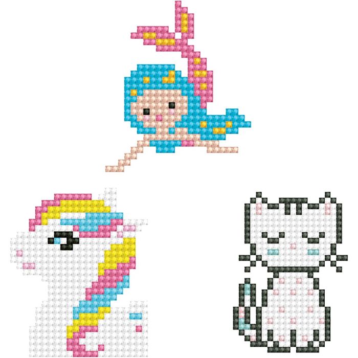 Diamond Dotz, Kitten, mermaid, pony, size 18x10 cm, 1 pack