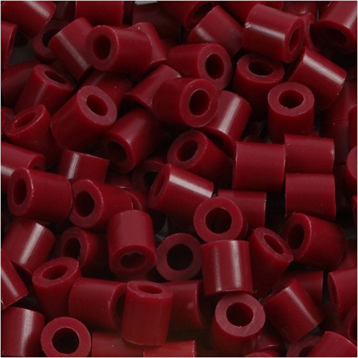 Fuse Beads, size 5x5 mm, hole size 2,5 mm, medium, claret (32239), 6000 pc/ 1 pack
