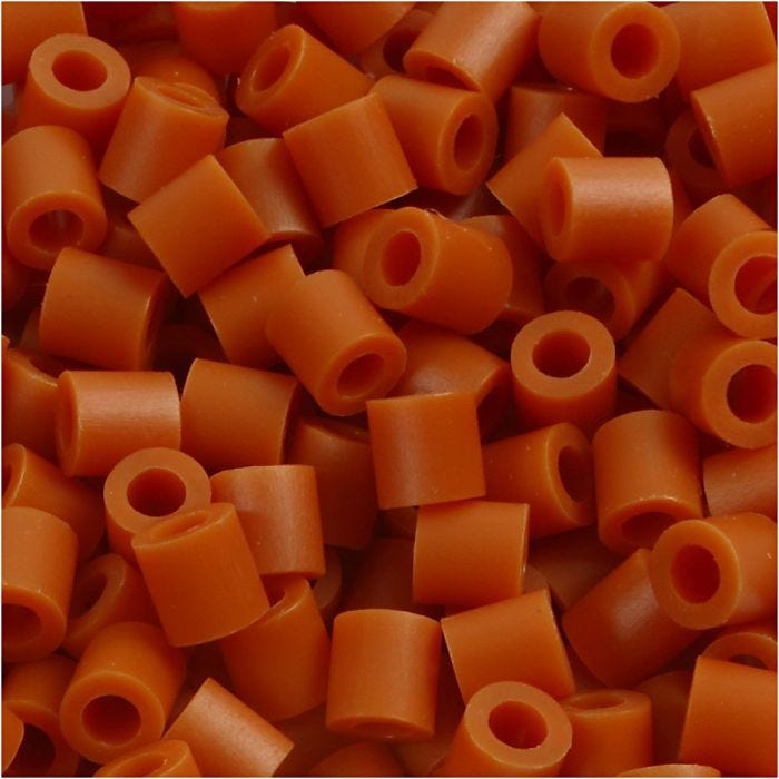 Fuse Beads, size 5x5 mm, hole size 2,5 mm, medium, redbrown (32254), 1100 pc/ 1 pack