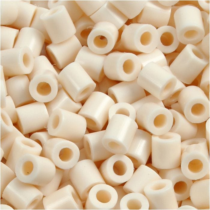 Fuse Beads, size 5x5 mm, hole size 2,5 mm, medium, light beige (32251), 1100pc/ 1 pack