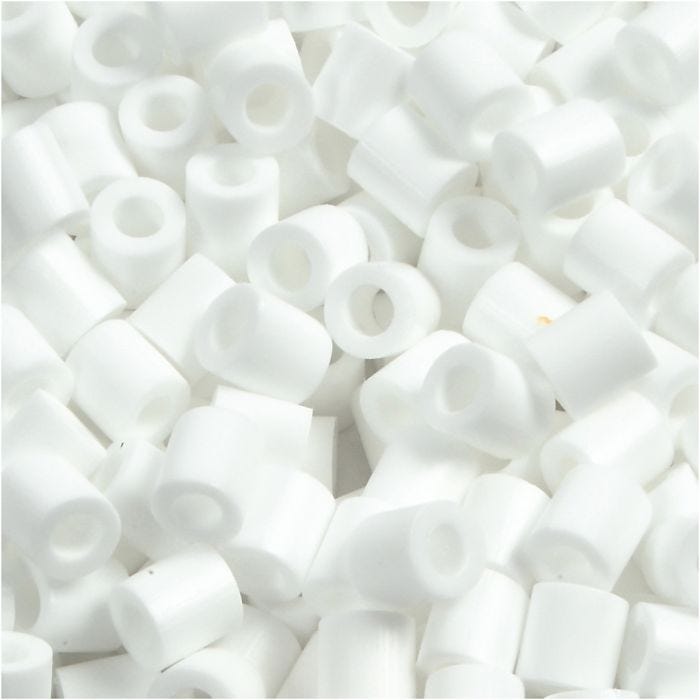 Fuse Beads, 5x5 mm, 2,5 mm, medium, white (32221), 6000pc/ 1 pack