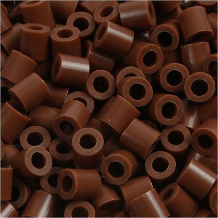 Fuse Beads, 5x5 mm, 2,5 mm, medium, chocolate (32249), 1100pc/ 1 pack