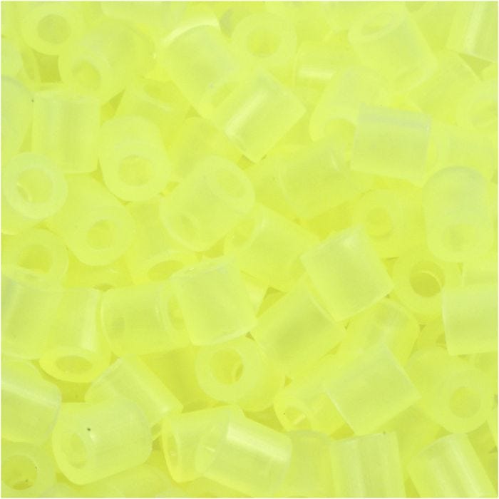 Fuse Beads, size 5x5 mm, hole size 2,5 mm, medium, neon yellow (32223), 6000 pc/ 1 pack