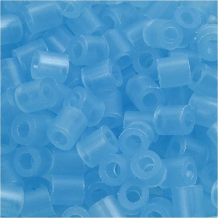 Fuse Beads, size 5x5 mm, hole size 2,5 mm, medium, neon blue (32235), 1100 pc/ 1 pack