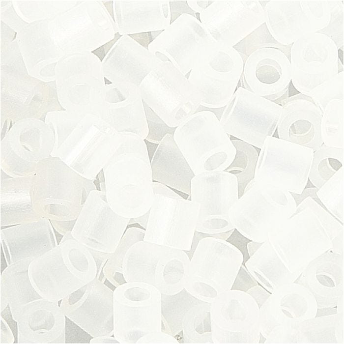 Fuse Beads, size 5x5 mm, hole size 2,5 mm, medium, transparent clear (32264), 1100 pc/ 1 pack