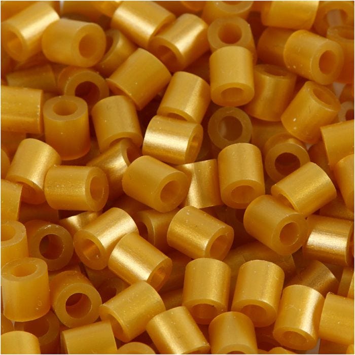 Fuse Beads, size 5x5 mm, hole size 2,5 mm, medium, gold (32263), 1100 pc/ 1 pack