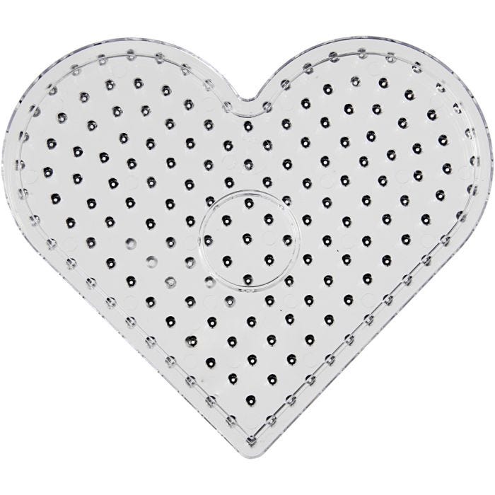 Peg Board, heart, size 17,5x17,5 cm, JUMBO, clear, 1 pc