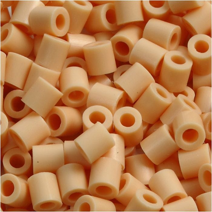 PhotoPearls, size 5x5 mm, hole size 2,5 mm, medium, light beige (7), 1100 pc/ 1 pack
