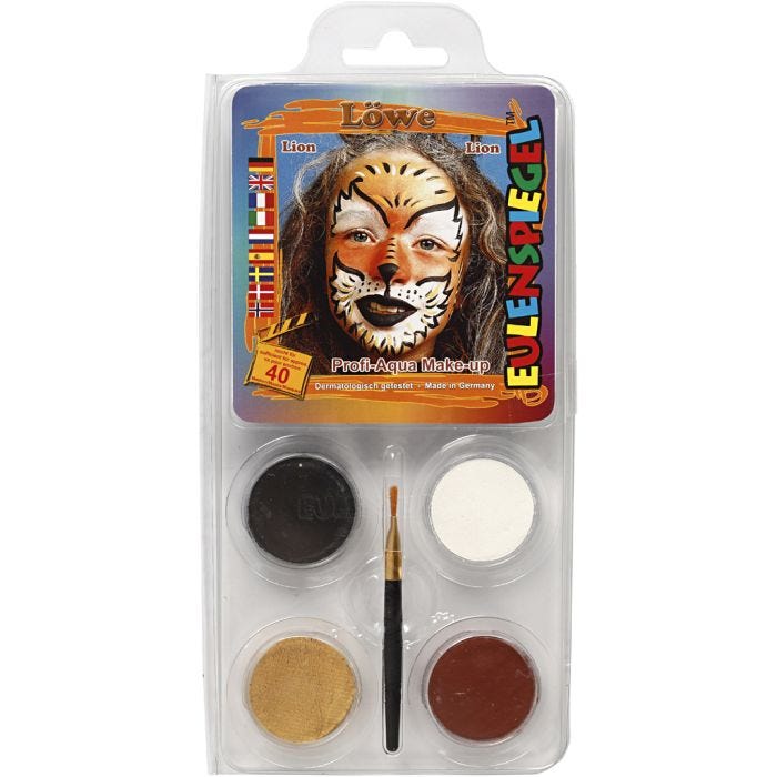 Eulenspiegel Face Paint - Motif Set, lion, assorted colours, 1 set