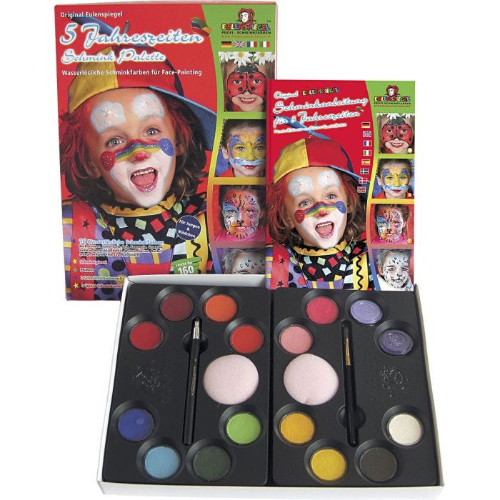 Water Makeup Set with step-by-step, assorted colours, 1 set