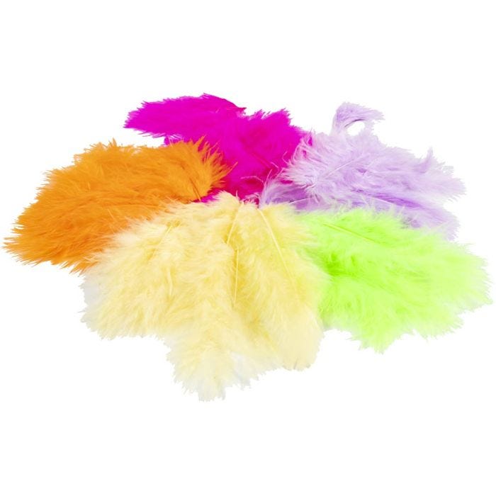 Down Feathers, 4-10 cm, neon colours, 50g/ 1 bag