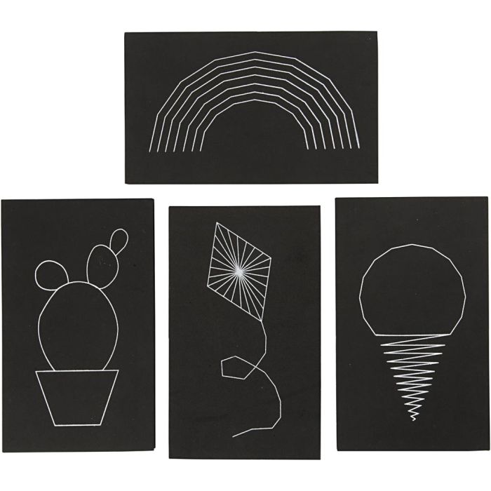 String Art, size 20x12 cm, thickness 10 mm, black, 16 pc/ 1 pack