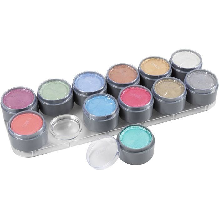 Water-based Face Paint Palette, mother of pearl colours, 12x15 ml/ 1 pc