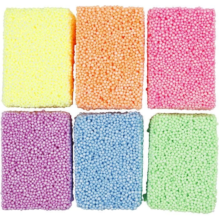 Soft Foam, neon colours, 6x10 g/ 1 pack