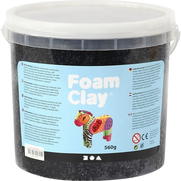 Foam Clay®, black, 560 g/ 1 bucket