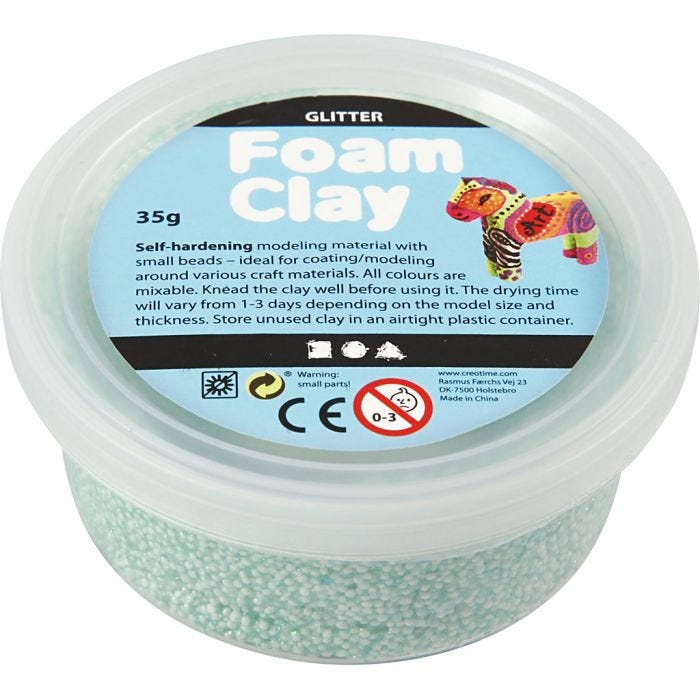 Foam Clay®, glitter, light green, 35 g/ 1 tub