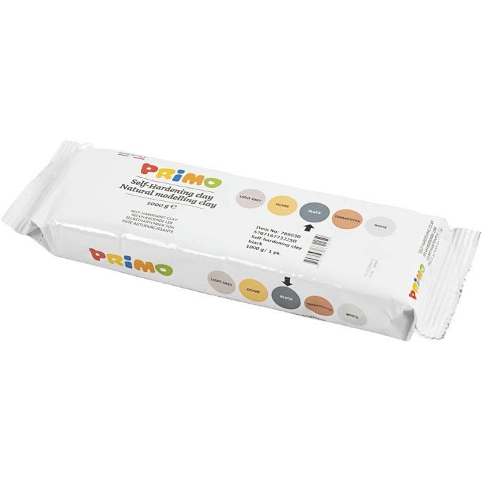 Self-Hardening Clay, black, 12x1000g/ 1 pack