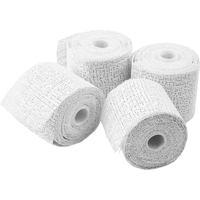 Plaster Gauze, L: 2,7 M, W: 5 cm, white, 4 roll/ 1 pack