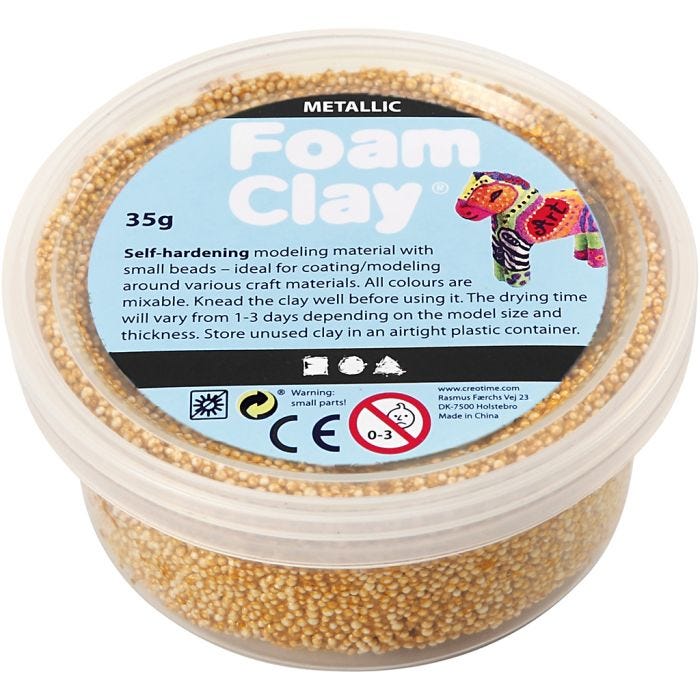 Foam Clay®, metallic, gold, 35 g/ 1 tub