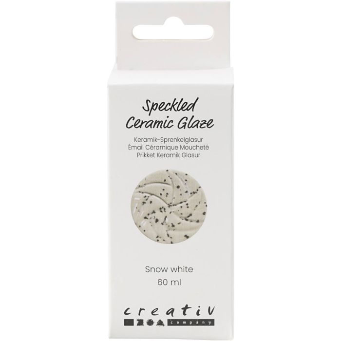 Speckled Ceramic Glaze, 999-1060 °C, opaque, snow white, 60 ml/ 1 tub