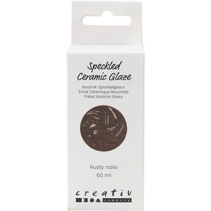 Speckled Ceramic Glaze, 999-1060 °C, opaque, Rusty Nails, 60 ml/ 1 tub