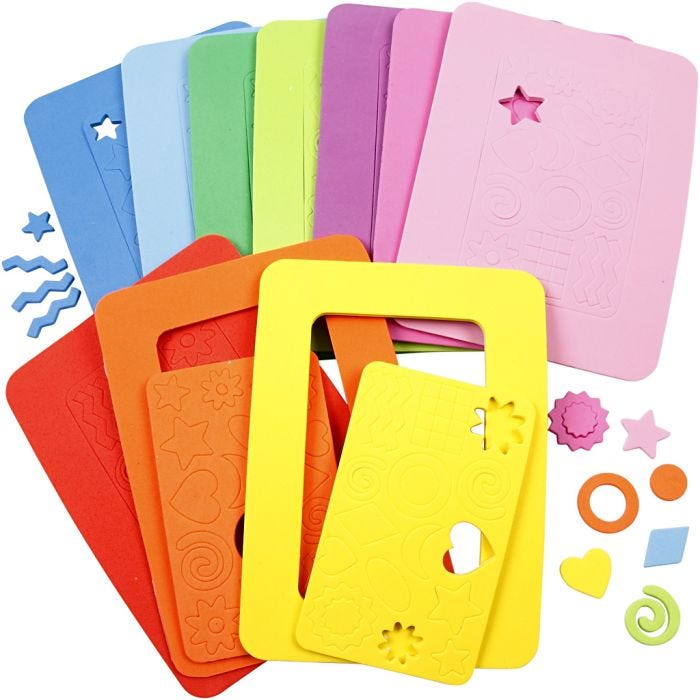EVA Foam Photo Frames, size 13x18 cm, 10asstd./ 1 pack