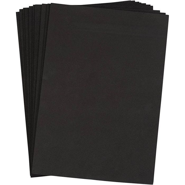 EVA foam, A4, sheet 210x297 mm, thickness 2 mm, black, 10 sheet/ 1 pack
