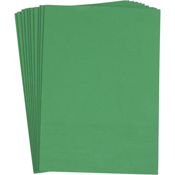 EVA foam, A4, sheet 210x297 mm, thickness 2 mm, dark green, 10 sheet/ 1 pack