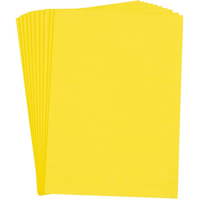 EVA foam, A4, 210x297 mm, thickness 2 mm, yellow, 10 sheet/ 1 pack