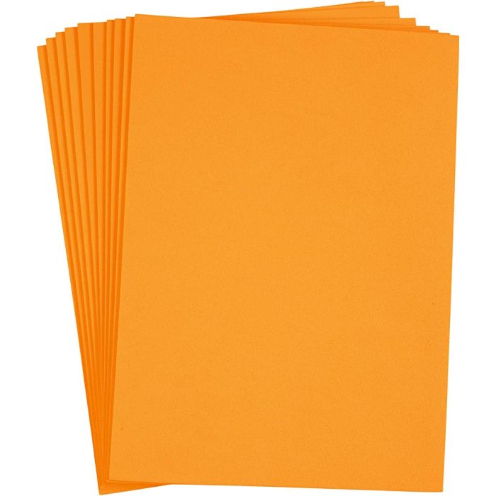 EVA foam, A4, sheet 210x297 mm, thickness 2 mm, orange, 10 sheet/ 1 pack