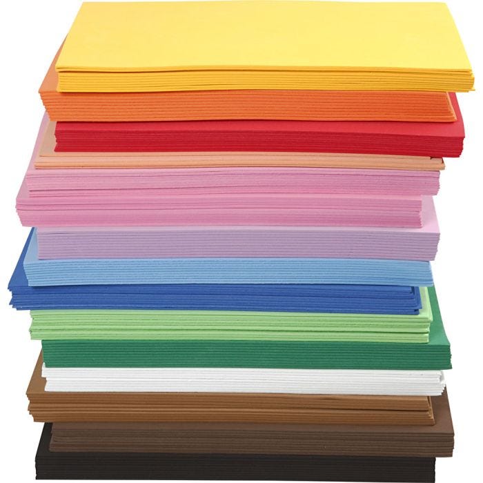 EVA foam, A4, sheet 210x297 mm, thickness 2 mm, 15x10 sheet/ 1 pack