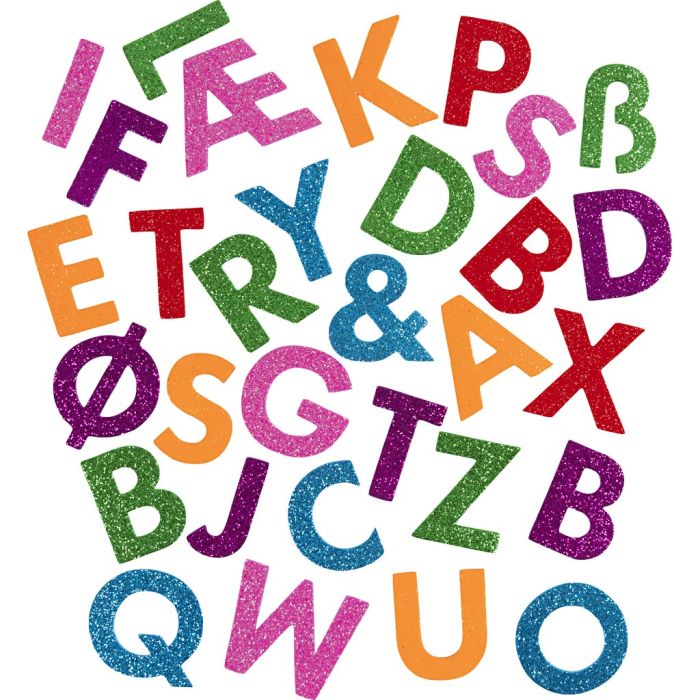 Foam Stickers, Letters, self-adhesive, H: 40 mm, colorful, 110 pc/ 1 pack