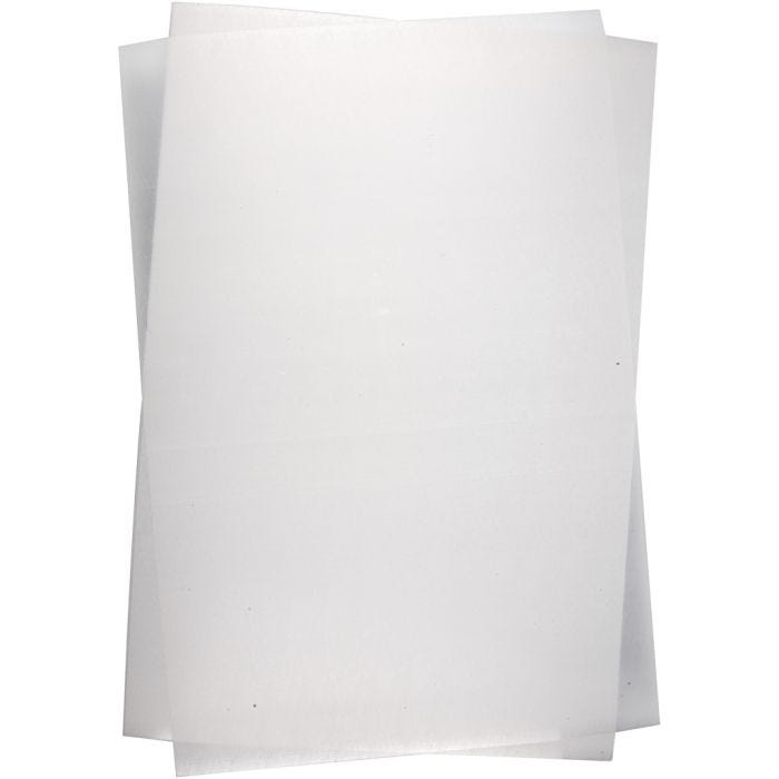 Shrink Plastic Sheets, sheet 20x30 cm, thickness 0,3 mm, gloss transparent, 100 sheet/ 1 pack