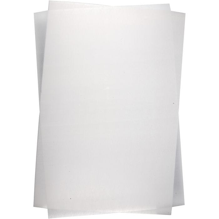 Shrink Plastic Sheets, 20x30 cm, 0,3 mm, matt white, 10sheet/ 1 pack