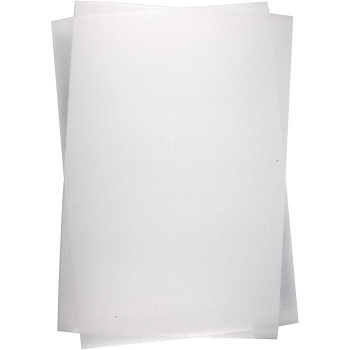 Shrink Plastic Sheets, 20x30 cm, thickness 0,3 mm, matt transparent, 10 sheets/1 pack