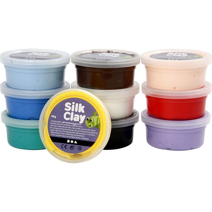 Silk Clay®, Basic 1, assorted colours, 10x40 g/ 1 pack