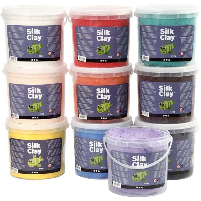 Silk Clay®, assorted colours, 10x650g/ 1 pack