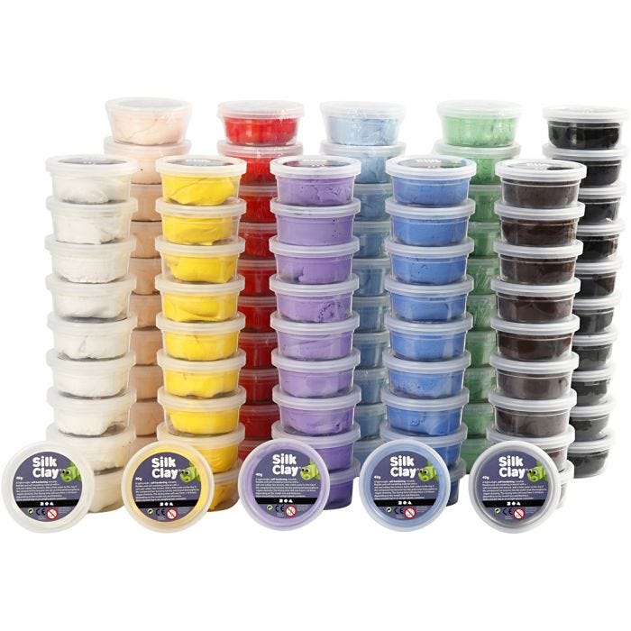 Silk Clay®, assorted colours, 10x10 tub/ 1 pack