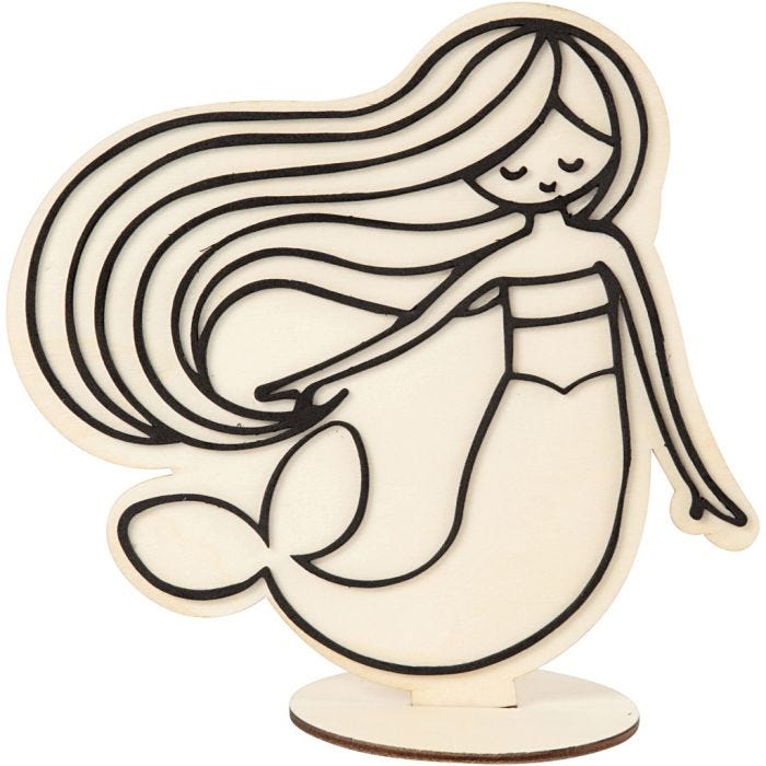 Decoration Figure, mermaid, H: 18 cm, 1 pc