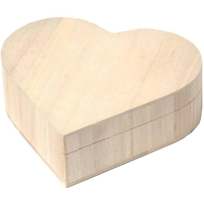 Wooden heart jewellery box, size 17 cm, 1 pc