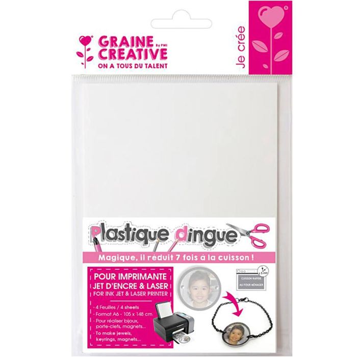 Shrink plastic for printing, 4 sheet/ 1 pack