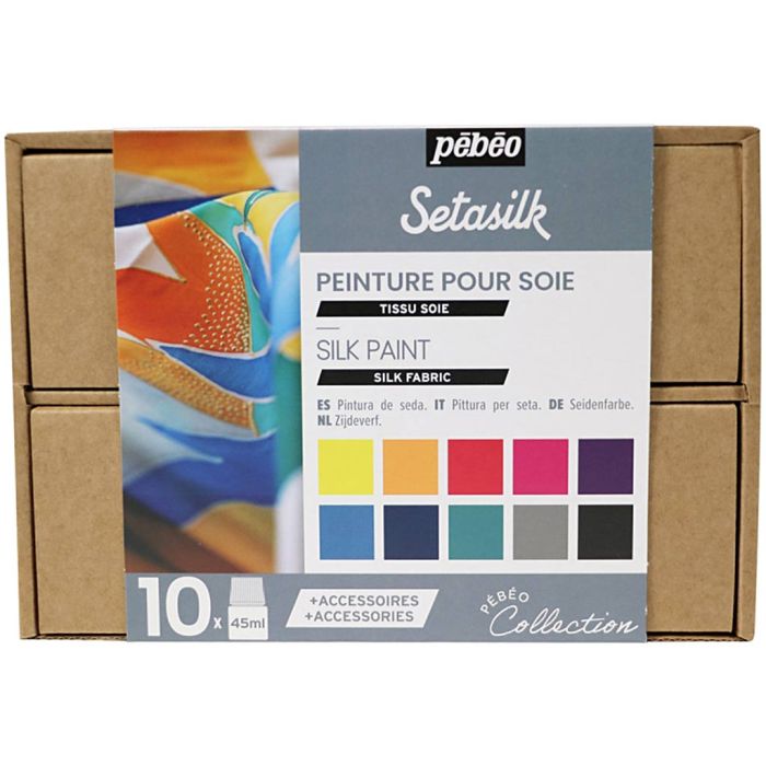 Pébéo Collection boxed set, Silk paint, assorted colours, 1 pack