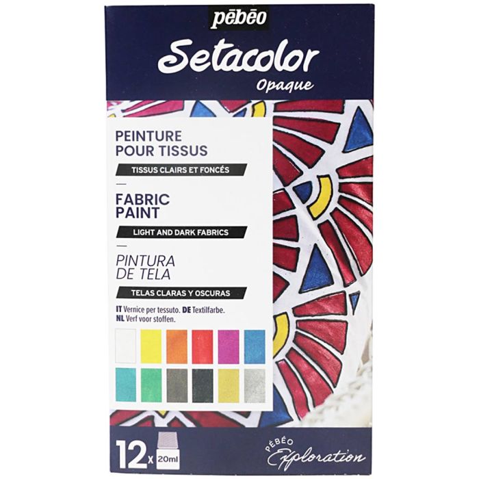 Pébéo Exploration Set, Fabric paint, assorted colours, 12x20 ml/ 1 pack